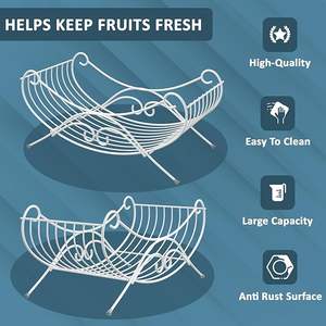 Panier de rangement en métal résistant à la rouille avec poignées en bois, élégant organisateur pour la maison et la cuisine - Product Image 5