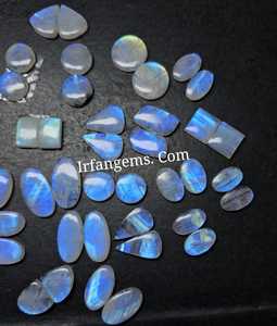 <b>Rainbow</b> Moonstone Pair Top Grade Quality 100% Natural Cabochon Loose Gemstone For Making Earring Stones Moonstone Crystal Bulk - Product Image 2