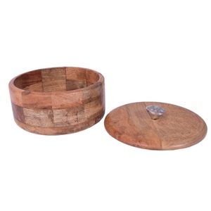 Handcrafted Mango Wood Tortilla Warmer & Chapati <b>Box</b> Round Roti Casserole Hot Case for Kitchen Serving & Food Storage <b>Box</b> - Product Image 3