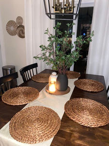 Mantel individual trenzado de ratán, hecho a mano, impermeable, moderno, de jacinto de agua natural, estilo bohemio, ecológico, HECHO EN VIETNAM - Product Image 3