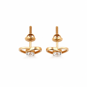 Pendientes de Oro Rosa de 18K con Diamantes en Forma de Corazón para Mujer, Acabado Pulido, Románticos, para Uso Diario, Fiestas, Bodas, Regalo de Joyería - Product Image 5