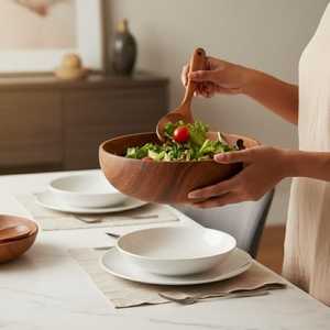 Bol de service en bois de luxe de qualité supérieure – Bol alimentaire artisanal naturel haut de gamme pour table à manger, cuisine et décoration intérieure - Product Image 3