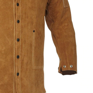 Chaqueta de Seguridad de Cuero con Cuello Abatible, Precios Económicos, Ropa de Seguridad de Manga Larga, Chaqueta de Soldadura para Hombre - Product Image 2