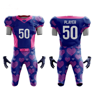 Ensemble de maillots de football américain pour hommes, 50 noms de joueurs, sublimation, évacuation de l'humidité, manches courtes, 100% polyester respirant - Product Image 1