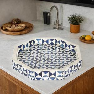 Plateau Feng Shui de Luxe Fait Main Écologique avec Incrustations en Os – Design Décoratif Élégant, Qualité Supérieure pour la Maison et la Cuisine (Idéal pour Servir) - Product Image 3