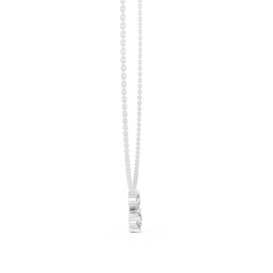 Collier pendentif en or blanc 18 carats avec diamants de laboratoire pour femme, collier minimaliste avec pendentif fleur en pierres marquise et rondes - Product Image 4