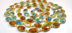 Cadena de Cuarzo Hidroquímico con Diseño Floral de Cristal Multicolor, Forma Libre, 12 a 15 mm, Conector Briolette, Se Vende por Pie - Product Image 4