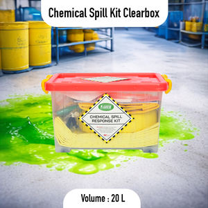 Sistema Móvil de Contención de Derrames Químicos de 20L con Caja Rígida Transparente para Ácidos, Bases y Productos Químicos Peligrosos Desconocidos - Product Image 2