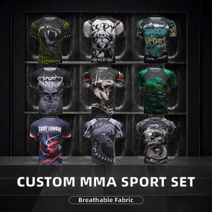 For Unisex Spandex Short Sleeve Rash Guard Sublimation Print Quick Dry MMA <b>Boxing</b> BJJ Sport <b>Shirt</b> Adult - Product Image 5