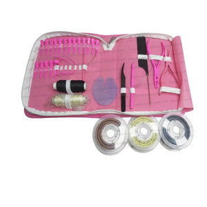 Kit d'outils pour extensions capillaires avec enfileur à boucle métallique, ensemble de crochets de tirage Microlink, pinces de sectionnement bec de canard, pince pour extensions capillaires - Product Image 6