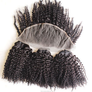 Extensions de cheveux humains vierges pour boucles pixie, trame super double drawn, coupe pixie 100% vierge avec closure frontale en dentelle - Product Image 2