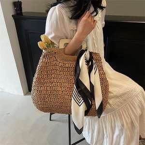 New Fashionable Women's Straw Vintage Travel <b>Bag</b> with <b>Large</b> Capacity Retro Style Handbag for All Seasons - Product Image 1