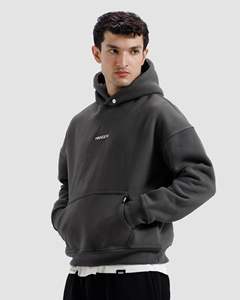 เสื้อฮู้ดดี้ทรงโอเวอร์ไซส์ ไหล่ตก ผ้าฝ้าย 100% ย้อมสีพื้น เนื้อผ้านุ่มพิเศษ ทรงปกติ มีกระเป๋าจิงโจ้ ระบายอากาศได้ดี - Product Image 1