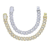 AMBER JEWELS Bracelet de luxe en or massif 14 carats certifié IGI, maillons durables, cadeau moderne, unisexe, pour soirée, déclaration de mode