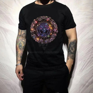 Men Rhinestone Short Sleeve Cotton Tee Luxury <b>Studded</b> Streetwear Custom Logo Bulk Wholesale Fashion Wear - Product Image 2