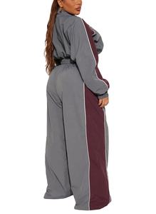 Ensemble survêtement coupe-vent grande taille pour femme, le plus vendu, en nylon, avec fermeture éclair, imperméable, en tissu à mémoire de forme, imprimé uni, idéal pour l'été - Product Image 5