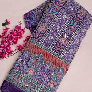 ผ้าไหมเครปถักธรรมชาติพรีเมียมสีม่วงราชวงศ์อิมพีเรียลราชกุมารี  ลายดอกไม้แบบมุกุฎราชวงศ์  สำหรับเด็กผู้ชาย - Product Image 3