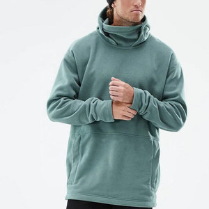 Sudadera con Capucha para Hombre, Color Verde Azulado, Corte Regular, Color Sólido, Informal, para Otoño, con Bolsillo - Product Image 4