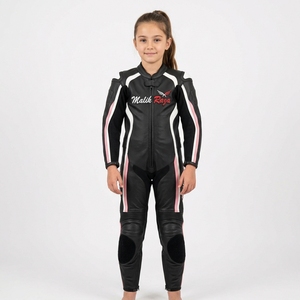 Combinaison de course en cuir pour enfants, une pièce, en cuir de vachette, MOQ 1 - Product Image 2