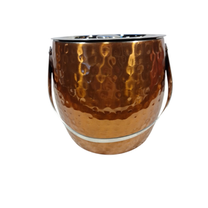 Seau à glace martelé en acier inoxydable fait main, design contemporain, pour bar à domicile et restaurant – Refroidisseur de boissons et de vin en métal durable - Product Image 2