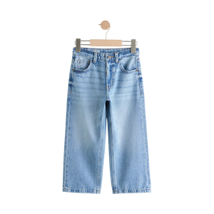 Jeans de Mezclilla de Algodón Azul Claro para Niños, Corte Holgado, Pierna Ancha, Cintura Media, Casuales, Transpirables, para Primavera, Verano, Otoño e Invierno - Product Image 2
