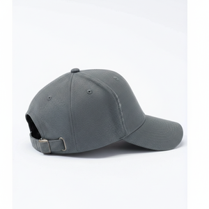 Casquette de baseball grise en sergé de coton imperméable à 6 panneaux de haute qualité avec logo personnalisé, structurée, pour hommes et femmes, idéale pour les activités de plein air - Product Image 6