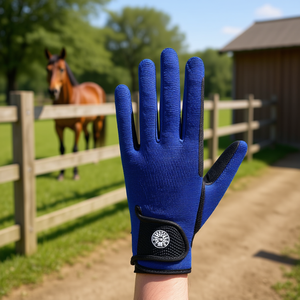 Conjunto Personalizado de Guantes de Equitación para Salto de Obstáculos, Cierre de Gancho y Bucle, Unisex, Tejido Elástico Transpirable Sintético - Product Image 3