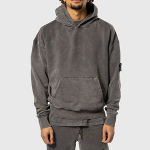 Sweat à capuche décontracté style vintage pour homme et femme, en coton délavé, coupe ample, collection printemps-automne - Product Image 1