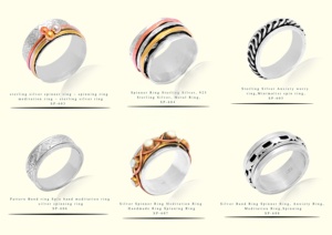 Anillo Giratorio Plateado Hecho a Mano con Amatista Engastada, Anillo Unisex de Plata de Ley a Bajo Precio, Joyería CASA DE PLATA - Product Image 3