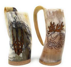 100% Authentic Polished Buffalo Horn Drinking Mug / Viking Drinking <b>Beer</b> Horn Cup Tankard - Product Image 3