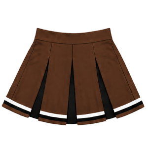 Jupe plissée marron pour femmes et filles, idéale pour la danse, les entraînements, les compétitions, les tenues de sport scolaires et les équipes athlétiques. - Product Image 2