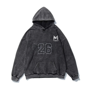 Sweat-shirt à capuche gris foncé pour homme, coupe classique, poche avant, imprimé 26, molleton French Terry, vêtements décontractés d'hiver - Product Image 1