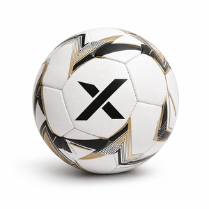 Ballon de football personnalisé X, ballon de football léger |   Blanc Noir Or |   Logo X |   Fabricant OEM ODM |   Qualité de conception haut de gamme - Product Image 3