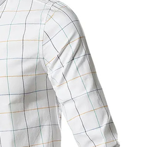Mens Button Down Check Shirt Smart Casual Checkered Office Shirt Lightweight Breathable Factory Supply - Product Image 2
