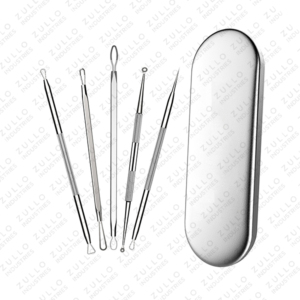 Kit de 5 Piezas de Extractores de Puntos Negros y Acné de Acero Inoxidable Premium, Herramientas Profesionales para Limpieza de Poros con Marca Personalizada - Product Image 1