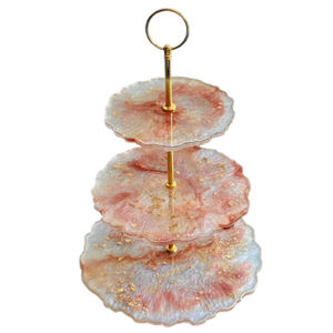 Personalized Handmade Artisan Resin <b>Cake</b> <b>Stand</b> Set of <b>3</b> <b>Tier</b> Handmade Eco-Friendly Dessert Serving <b>Stand</b> with Elegant Design UO - Product Image 1