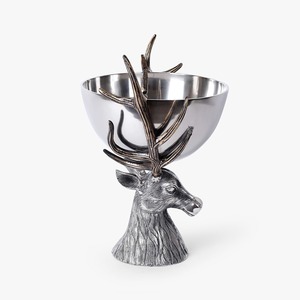 Bol en métal fait main en forme de tête de cerf avec bois de cerf poli, design vintage, non toxique, compatible lave-vaisselle, écologique, sans BPA, idéal pour les cadeaux de fête - Product Image 5