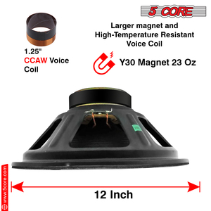Subwoofer de 12 Pulgadas y 1200W, Modelo Portátil WF 12120, 8 Ohmios, Graves Profundos, Altavoz de Repuesto para Audio Profesional - Product Image 6