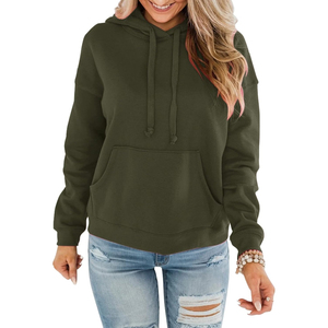Sweat à capuche en coton pour femmes et filles, coupe classique, production OEM avec logo personnalisé, prix abordable, vêtements décontractés - Product Image 1