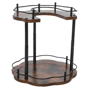 Organisateur de cuisine rustique en bois et métal, parfait pour les épices, les condiments et les essentiels quotidiens, support d'organisation pour pots à épices - Product Image 1