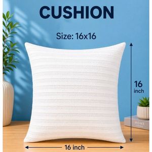 Housse de coussin carrée décorative 16x16 pouces, coussin tissé doux pour canapé, lit, hôtel - Product Image 1