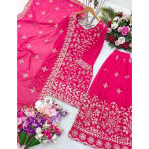 Beau haut pour femme-Ensemble Plazzo avec Dupatta fantaisie pour les fêtes - Product Image 1
