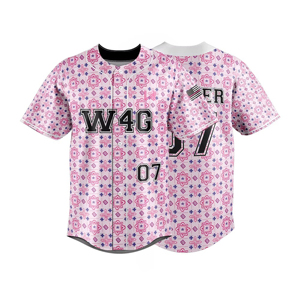Unisex Baseball Jersey Sublimated Print Moisture Wicking <b>Polyester</b>/Cotton Anti-Bacterial Short Sleeve Regular Fit Adult Custom - Product Image 4