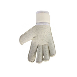 Guantes de portero antideslizantes de cuero PU blanco, protección transpirable para los dedos, correa de muñeca ajustable - Product Image 6