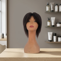 Perruque complète en cheveux brésiliens 100% vierges Remy, courte, densité 130%, taille moyenne, fabriquée au Bangladesh, avec dentelle transparente double