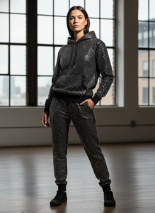Sweat à capuche zippé pour homme avec strass, en molleton épais 480 g/m², délavage acide, coupe oversize, logo personnalisé, streetwear, OEM - Product Image 1