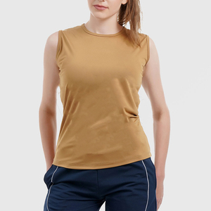 Débardeur sans manches en tricot uni pour femme, col rond, respirant, décontracté, longueur normale, jaune moutarde 2026 - Product Image 5