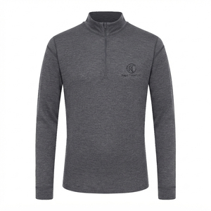 Men's Quarter <b>Zip</b> Pullover Sweat <b>Shirt</b> 100% Woolen Long Sleeve Stand Collar Breathable Regular Fit Winter Wear Men Sweat <b>Shirts</b> - Product Image 1