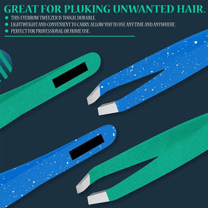 Eyebrow Tweezers Blue/Green Color Lash Lifting <b>Tools</b> Tip Eyelash Extension <b>Tools</b> Tweezers Makeup Stainless Steel - Product Image 5