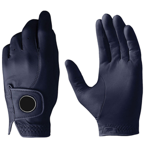 DARIB IMPEX GEF024011 Golf Glove Goatskin Leather Breathable Non-Slip Full Finger Pull-On Adjustable Wrist <b>Strap</b> Embossed Unisex - Product Image 1